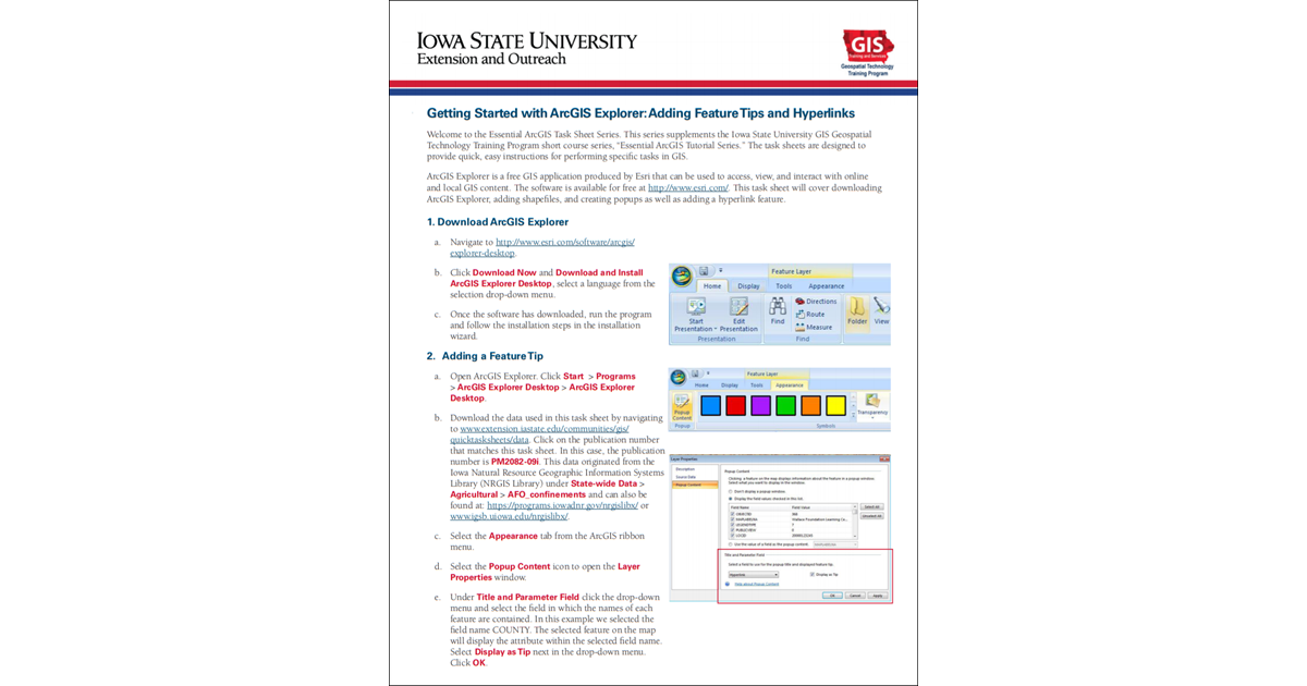 Getting Started With Arcgis Explorer Adding Feature Tips And Hyperlinks