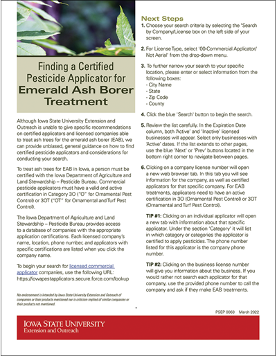 Finding a Certified Pesticide Applicator for Emerald Ash Borer Treatment