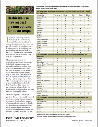 Double Check Herbicide Labels If Planning To Graze Cover Crops - Practical  Farmers of Iowa