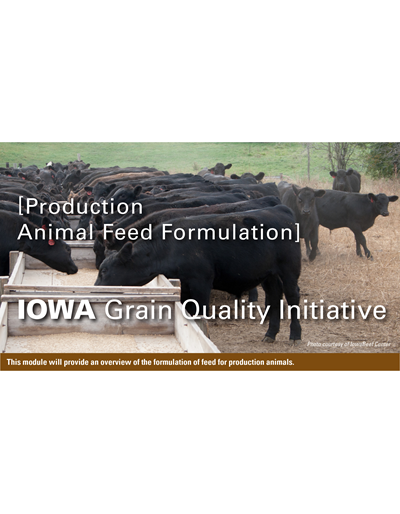 Production Animal Feed Formulation Module