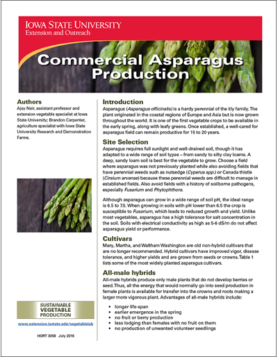 Grow More Asparagus - Alabama Cooperative Extension System