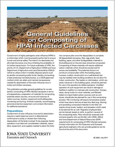 General Guidelines on Composting of HPAI Infected Carcasses
