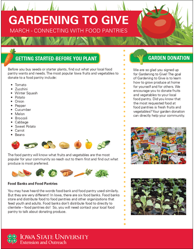 March Food Pantries -- Gardening to Give