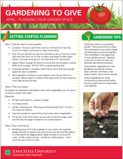 April Planning Your Space -- Gardening to Give