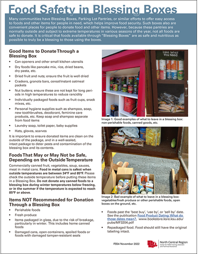 Food Safety in Blessing Boxes