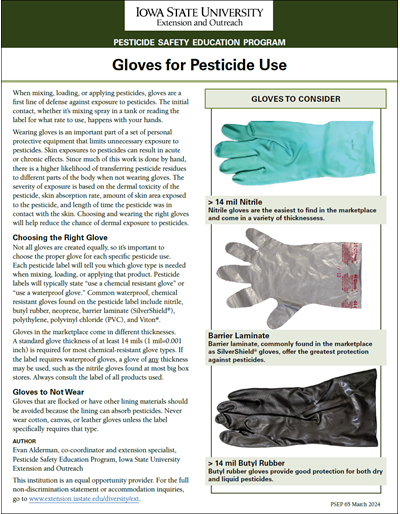 Gloves for Pesticide Use