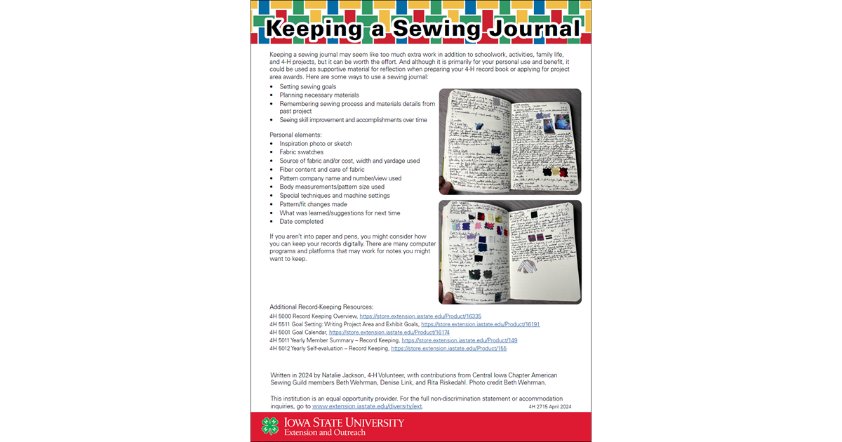Keeping a Sewing Journal