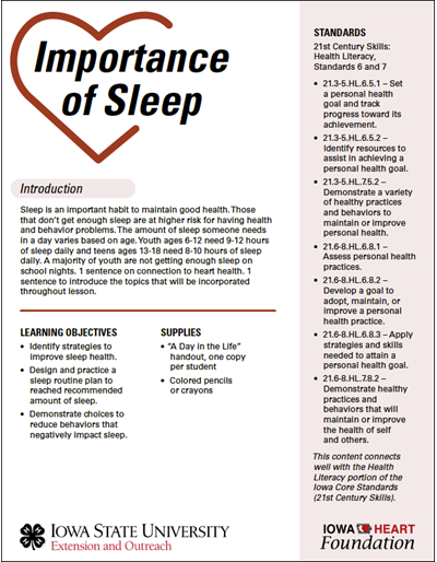 Importance of Sleep -- Heart Health Lesson