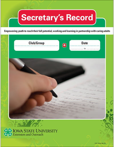Iowa 4 H Secretary s Record