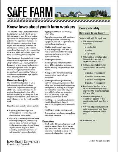 Know laws about youth farm workers &ndash; Safe Farm