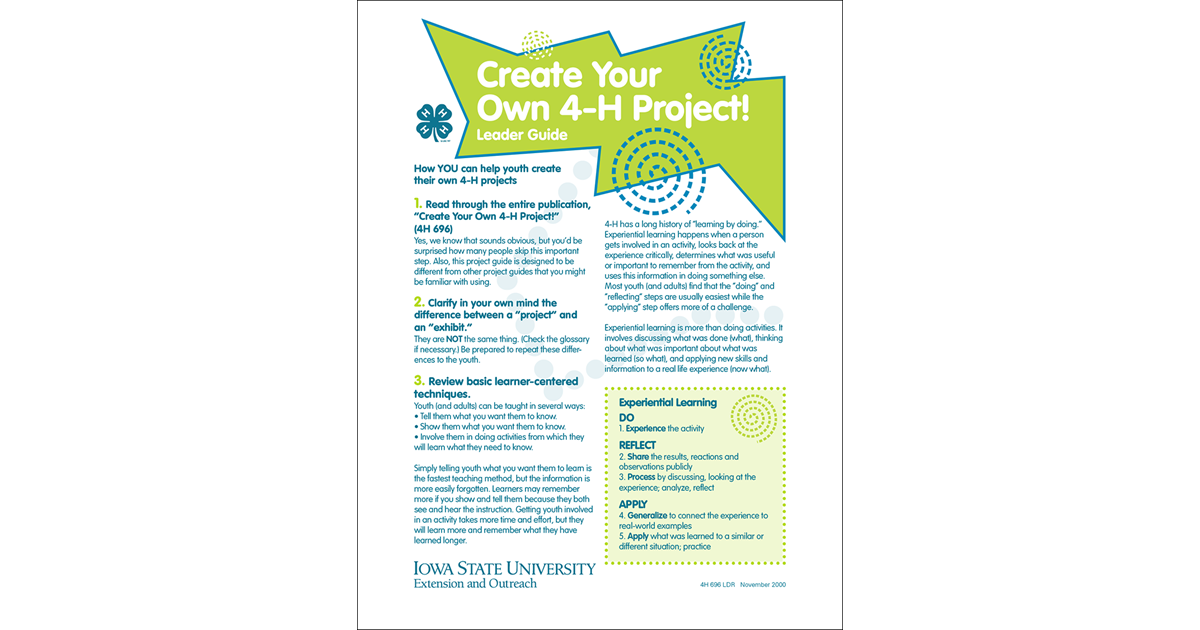 Create your own 4 h project leader guide