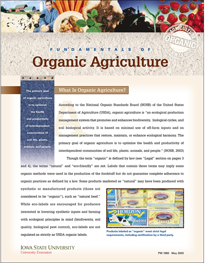 Fundamentals of Organic Agriculture