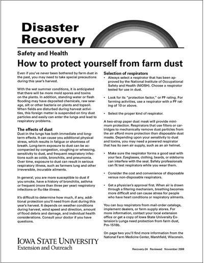 Safety and Health: How to Protect Yourself from Farm Dust