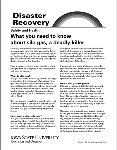 Safety and Health: What You Need to Know About Silo Gas, a Deadly Killer - Disaster Recovery Series
