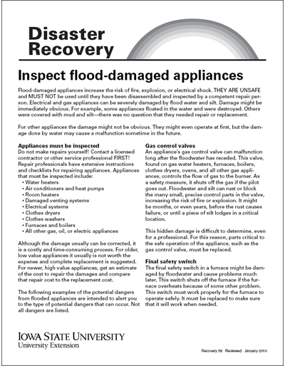 Inspect Flood-Damaged Appliances - Disaster Recovery Series