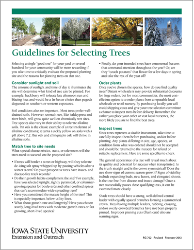 Guidelines For Selecting Trees